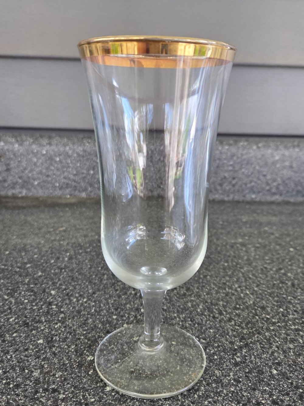 Set of 7 Vintage Gold Rimmed Cocktail Glasses Parisienne Pattern? 6.5" x 3" MCM